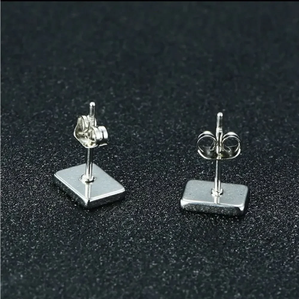 Stainless Steel Ace of Hearts Stud Earrings Unisex